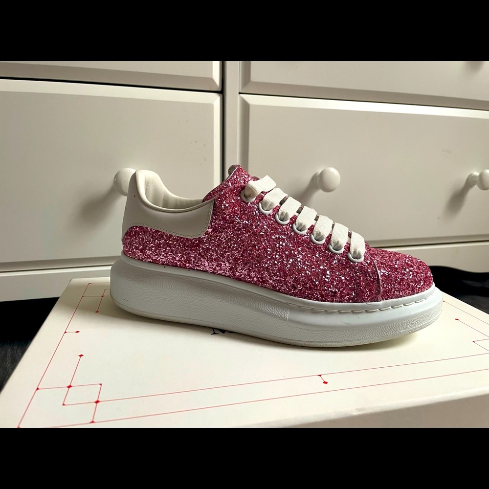 Pink glitter Alexander McQueen shoes